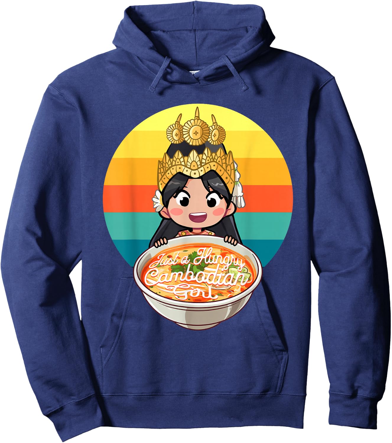 Khmer Cambodian Traditional Apsara Dancer Reamker Design Hoodie - Hoodie | Navy