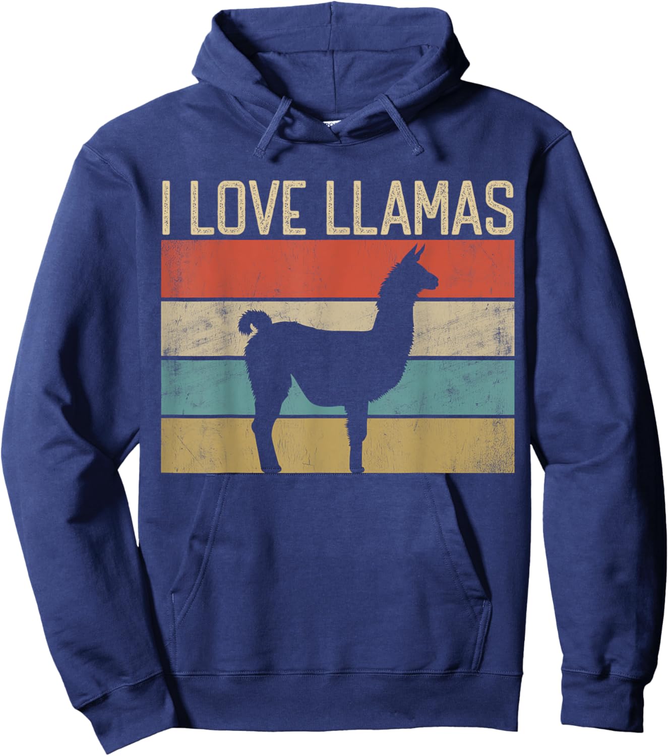 I Love Llamas I like My Llama Lover Vintage Cute Wild Animal Hoodie - Hoodie | Navy