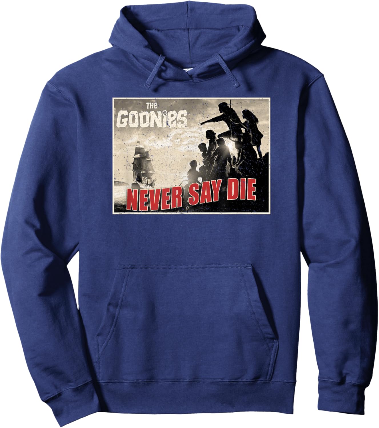 The Goonies Never Say Die Vintage Poster Hoodie - Hoodie | Navy