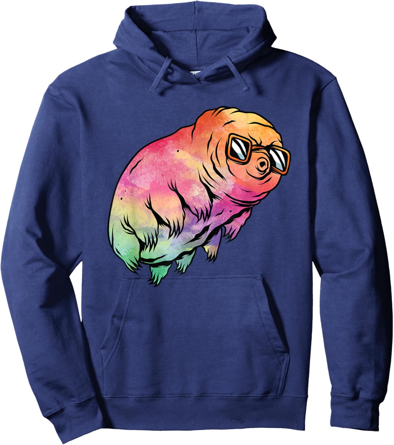 Big Rainbow Water Bear Microbiology Funny Tardigrade Hoodie - Hoodie | Navy