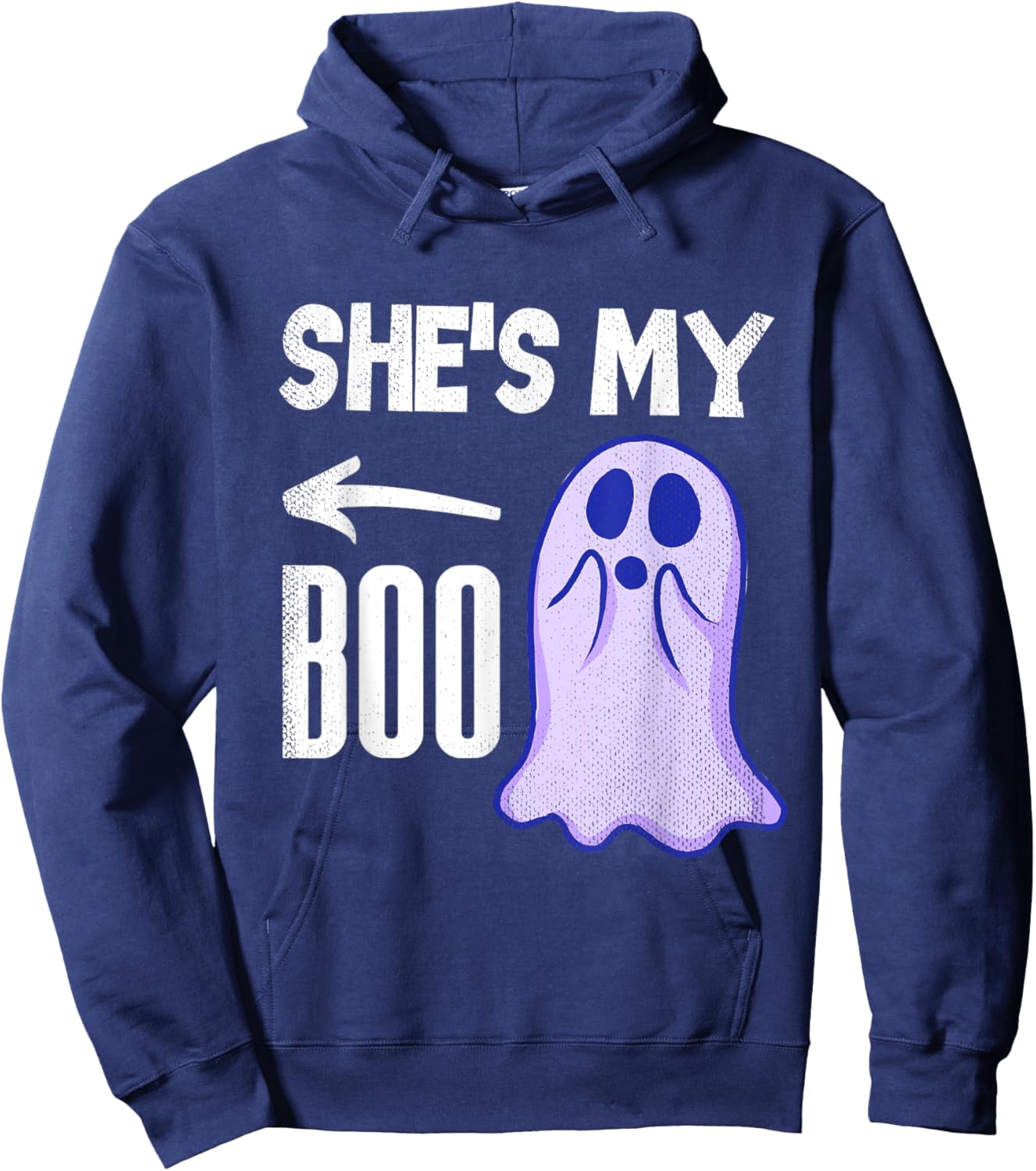 She's My Boo Cute Ghost Matching Couple Halloween Costume Hoodie - Hoodie | Navy
