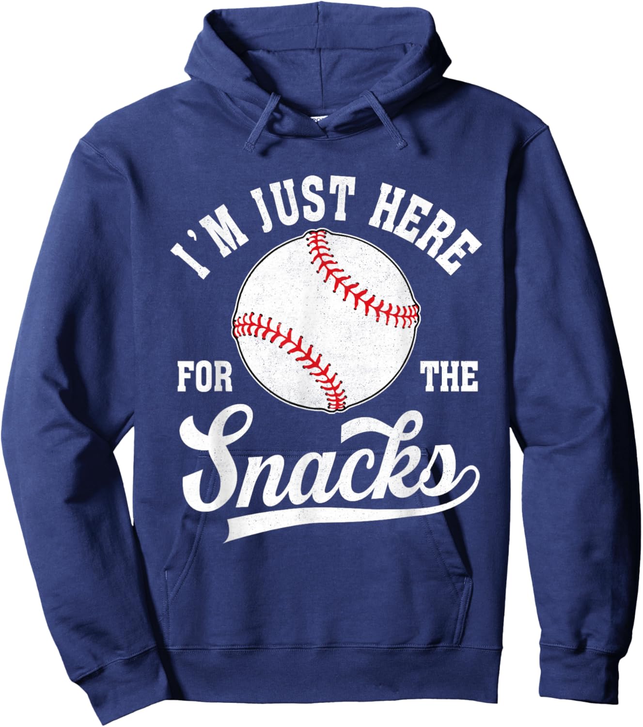 I'm Just Here For The Snacks Funny Fantasy Baseball Hoodie - Hoodie | Navy