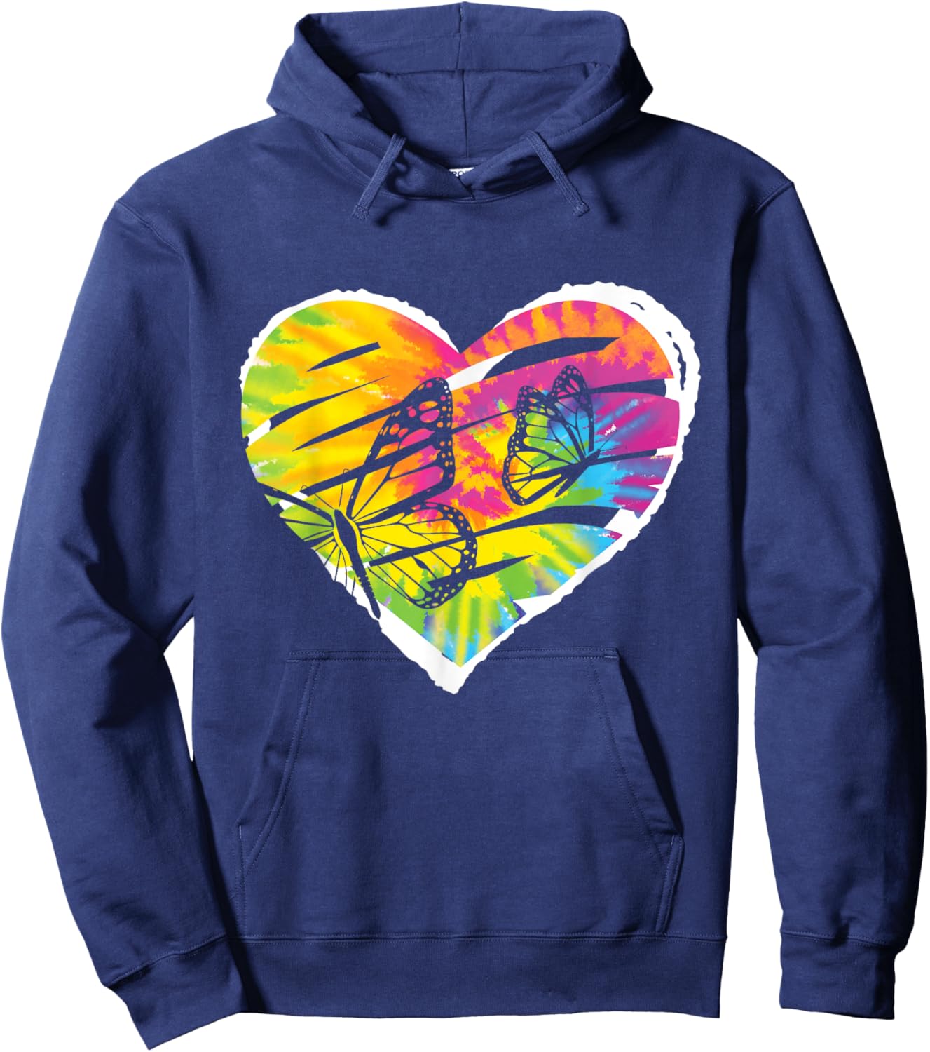 Tie Dye Butterfly Lover - Gardener Entomology Butterflies Hoodie - Hoodie | Navy