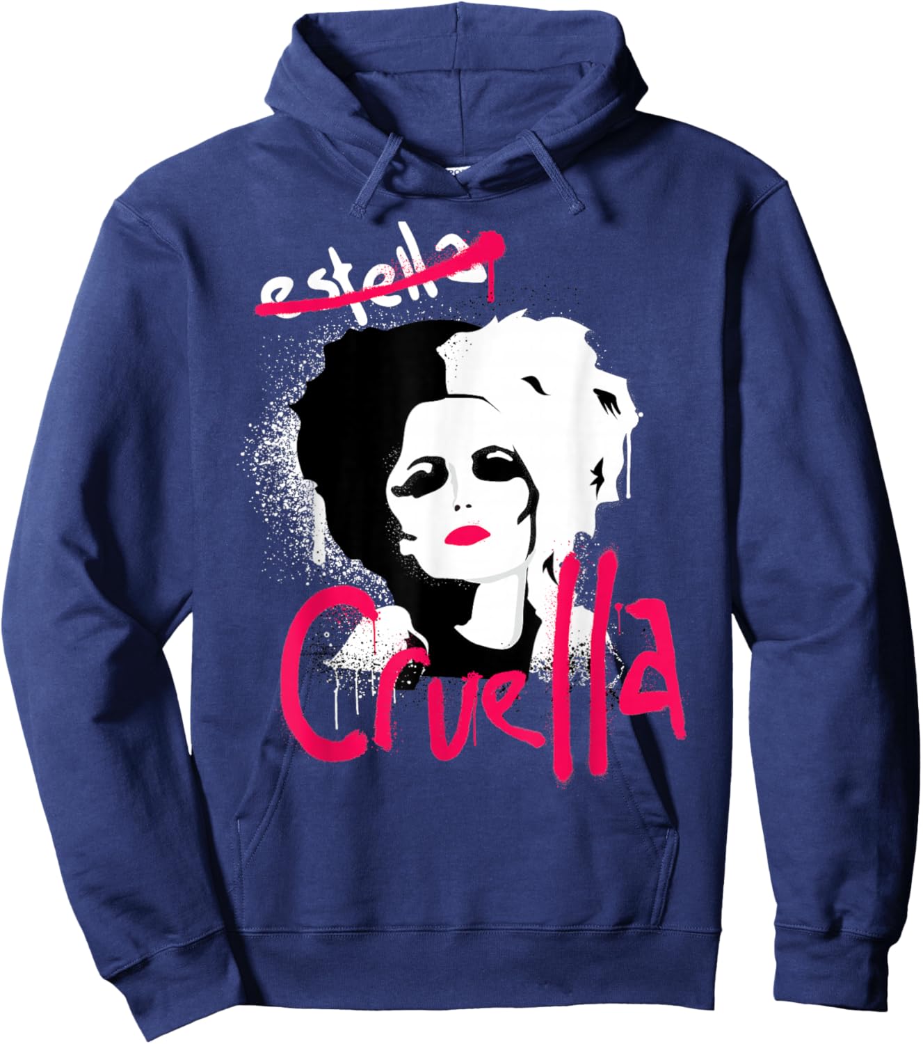 Disney Cruella Estella Punk Rock Spray Paint Hoodie - Hoodie | Navy