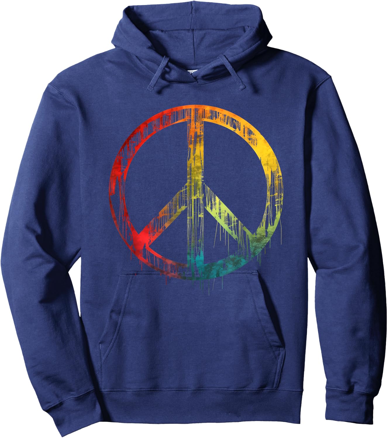 Peace Symbol Retro Design Peace Sign Hoodie - Hoodie | Navy