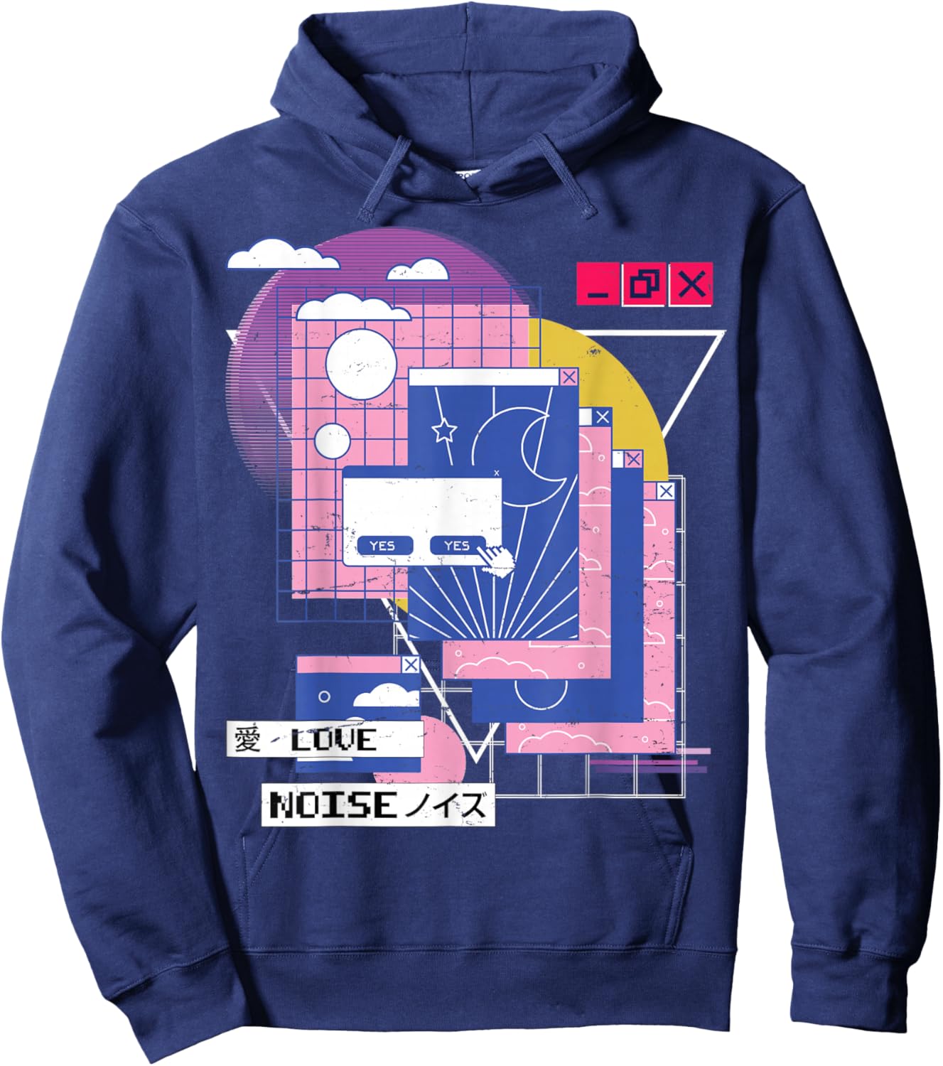 Vaporwave - Aesthetic - Japanese Korean - Computer Tabs Hoodie - Hoodie | Navy