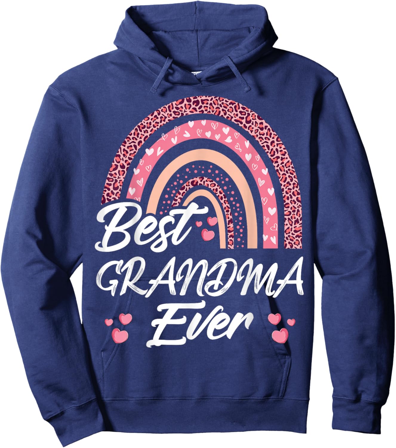 Funny Best Grandma Ever Rainbow Cute Mothers Day Hoodie - Hoodie | Navy