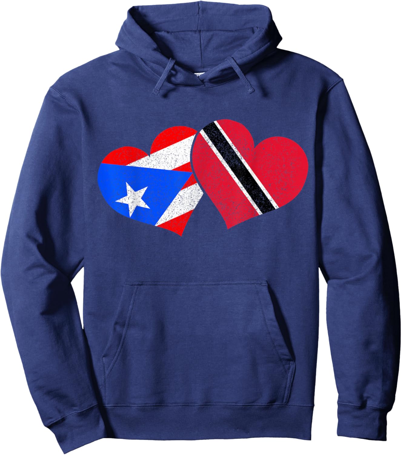 Trinidad & Tobago Puerto Rico Heritage Trinidadian Flag Hoodie - Hoodie | Navy
