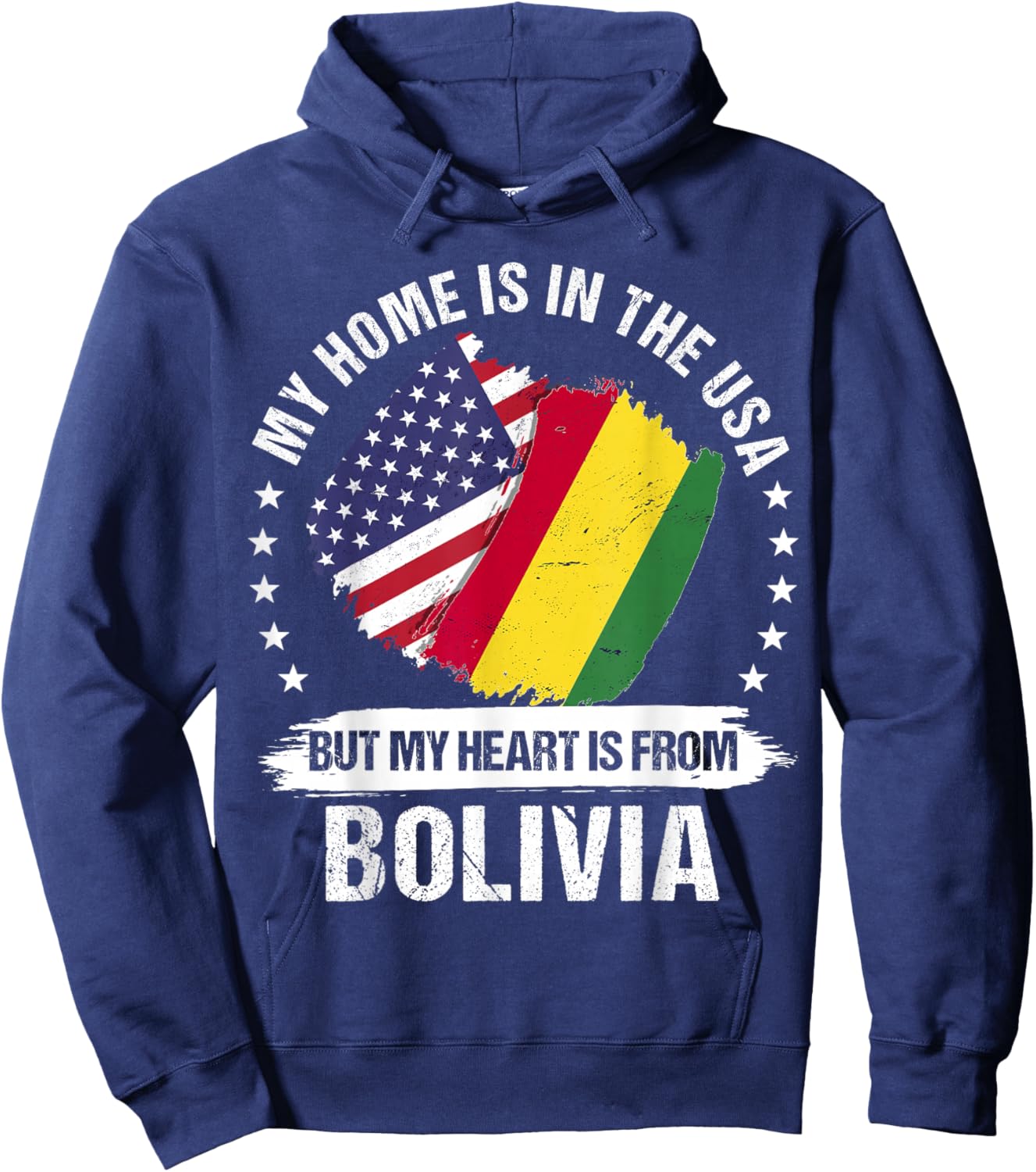American Patriot Bolivia Flag American Bolivian Roots Hoodie - Hoodie | Navy