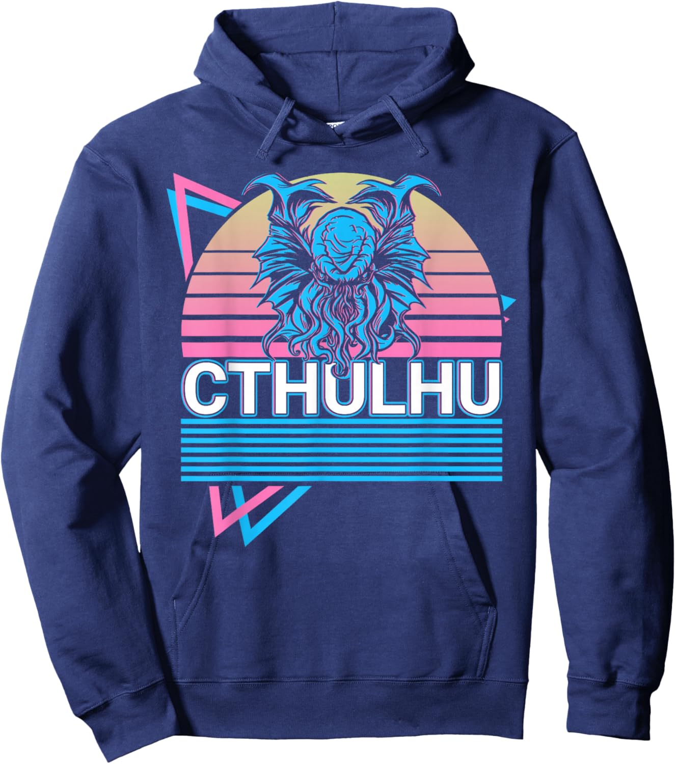 Cthulhu Horror Necronomicon Monster Lovecraftian Retro Hoodie - Hoodie | Navy