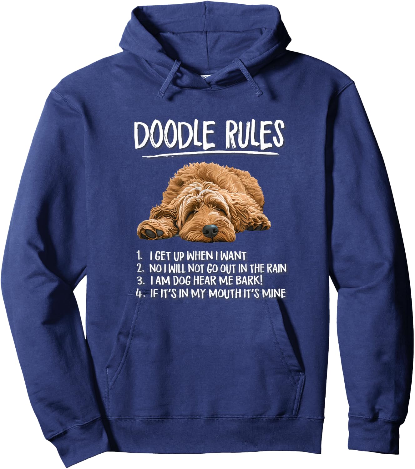 Funny Rules Nap Goldendoodle Doodle Dog Lover Hoodie - Hoodie | Navy