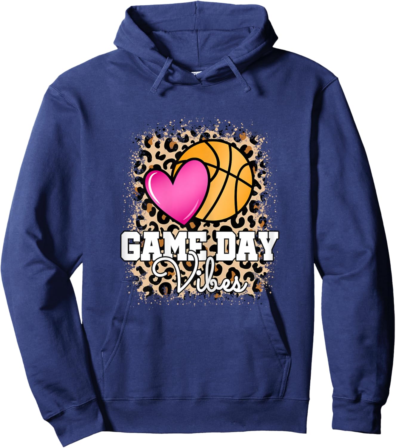 Game Day Basketball Cute Basketball Lover Women Girls Hoodie - Hoodie | Navy