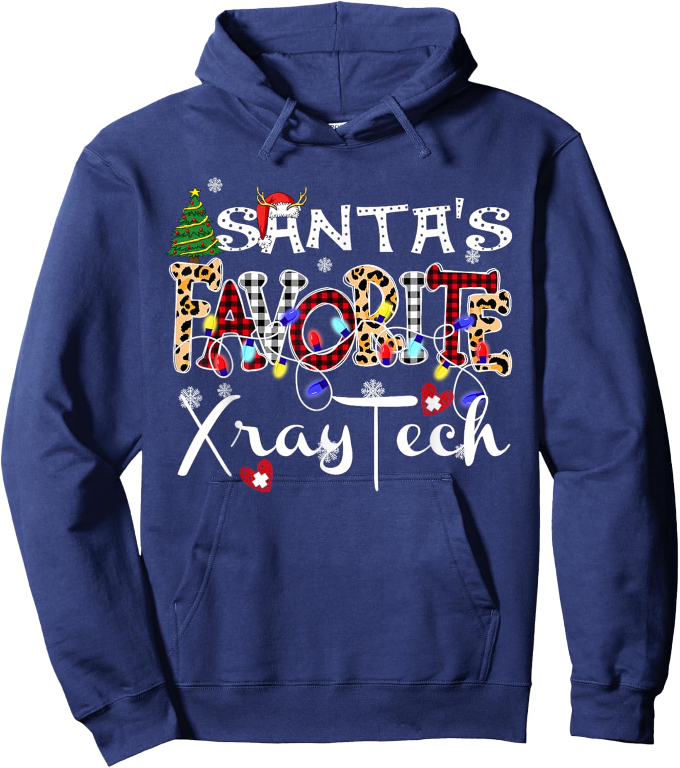 Merry Christmas Santa's Favorite Xray Tech Xmas Light Hoodie - Hoodie | Navy