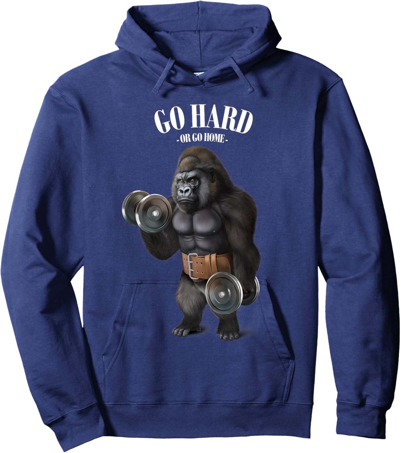 Gorilla Muscle Training with Dumbbell in Fitness Gym Hoodie - Hoodie | Navy
