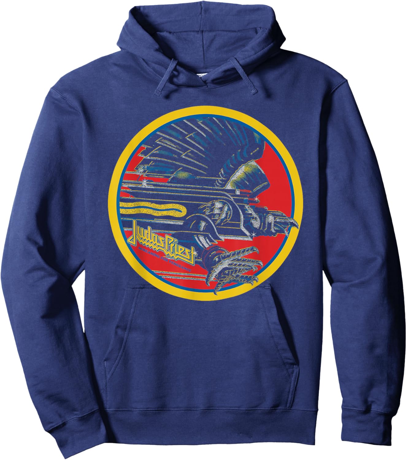 Judas Priest - Screaming For Vengeance Circle Vintage Hoodie - Hoodie | Navy