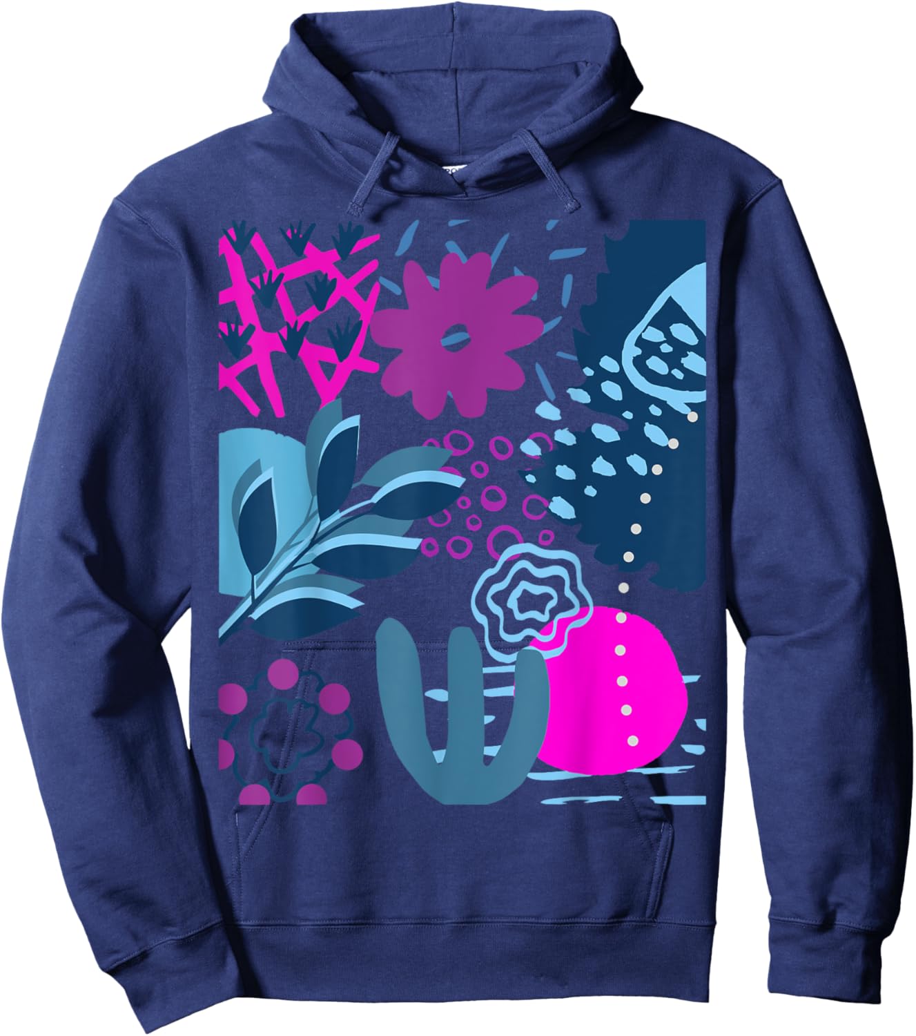 Colorful Flowers Design Shirt - GIFT Hoodie - Hoodie | Navy