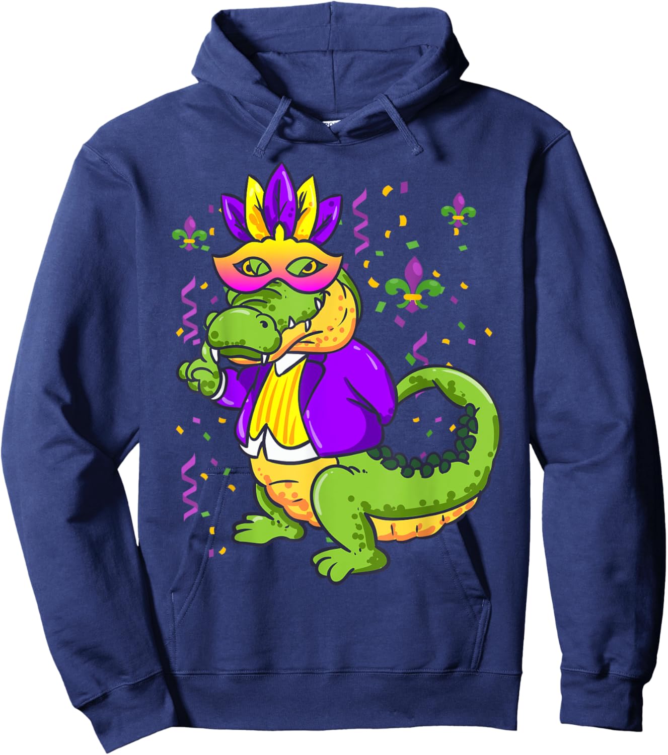 Mardi Gras Alligator Lover New Orleans Louisiana Hoodie - Hoodie | Navy