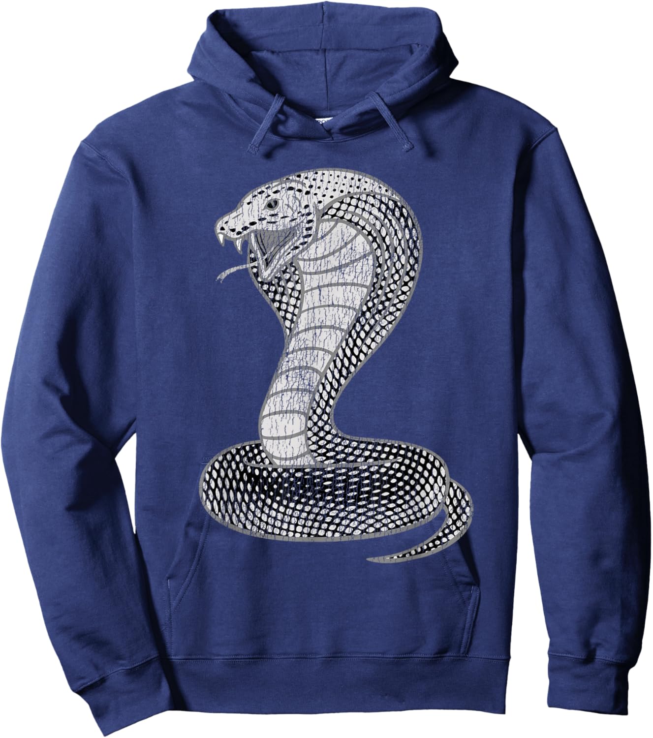 Vintage Distressed King Cobra Power Snake Muscle Car Karate Hoodie - Hoodie | Navy
