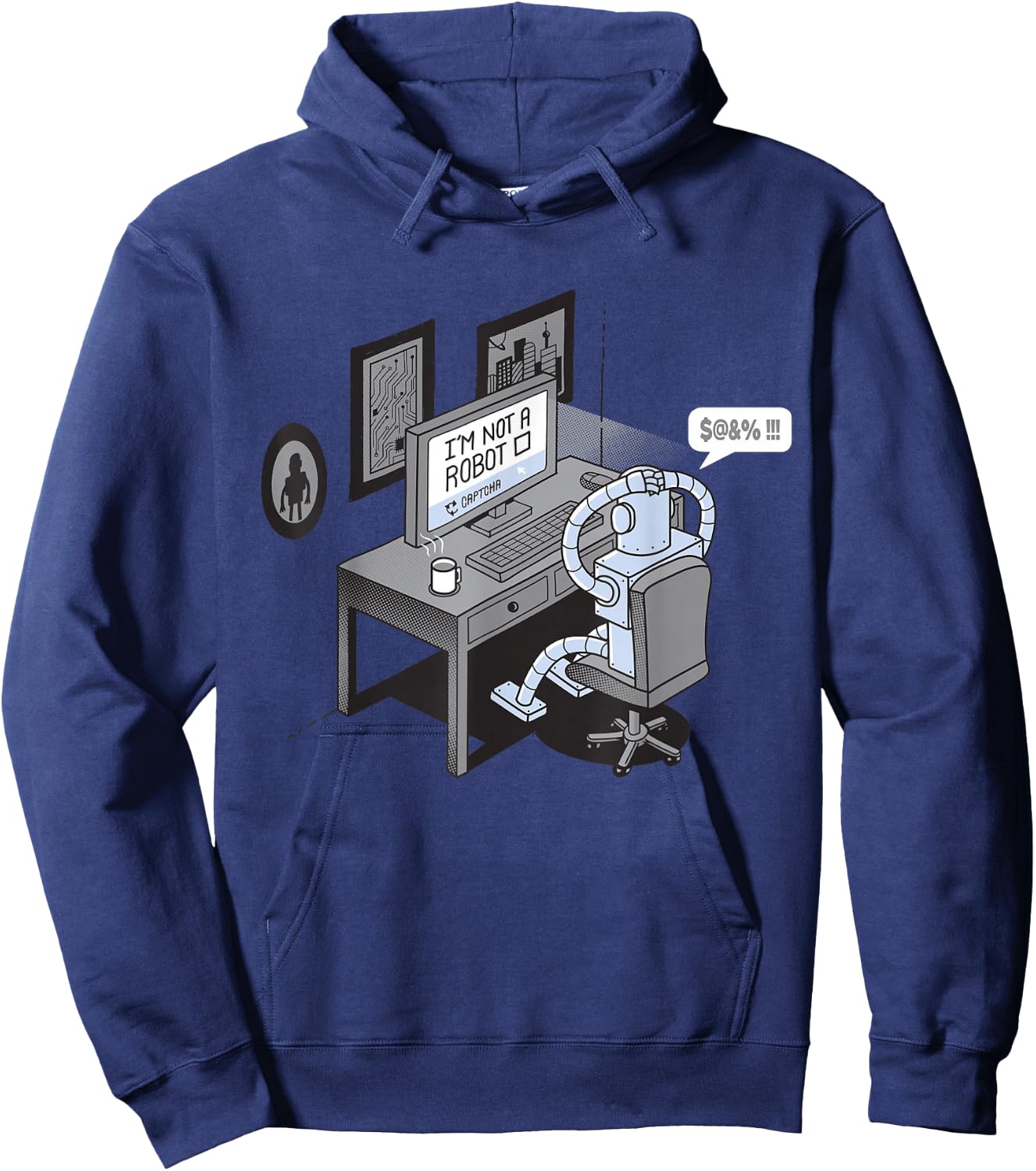I'm Not a Robot | Funny Computer Pun Hoodie - Hoodie | Navy