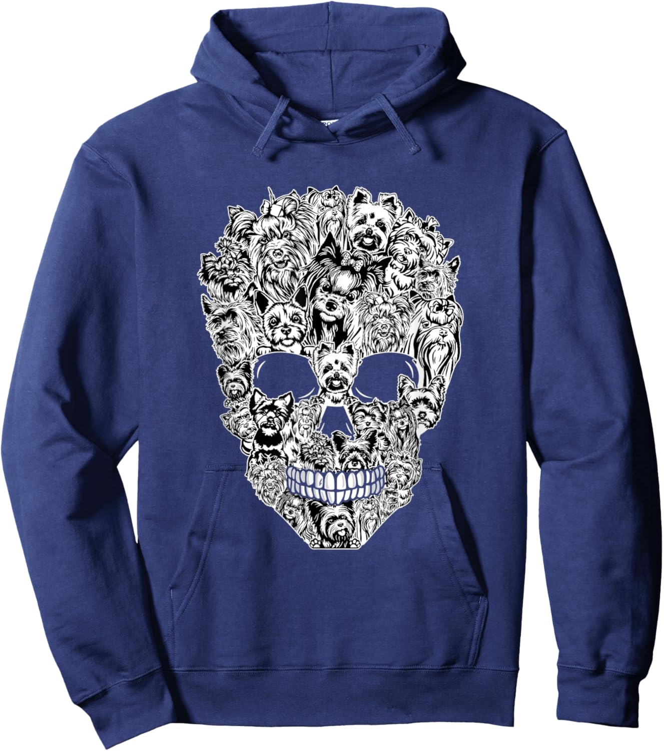 Funny Yorkshire Terrier Skull Dog Skeleton Halloween Hoodie - Hoodie | Navy