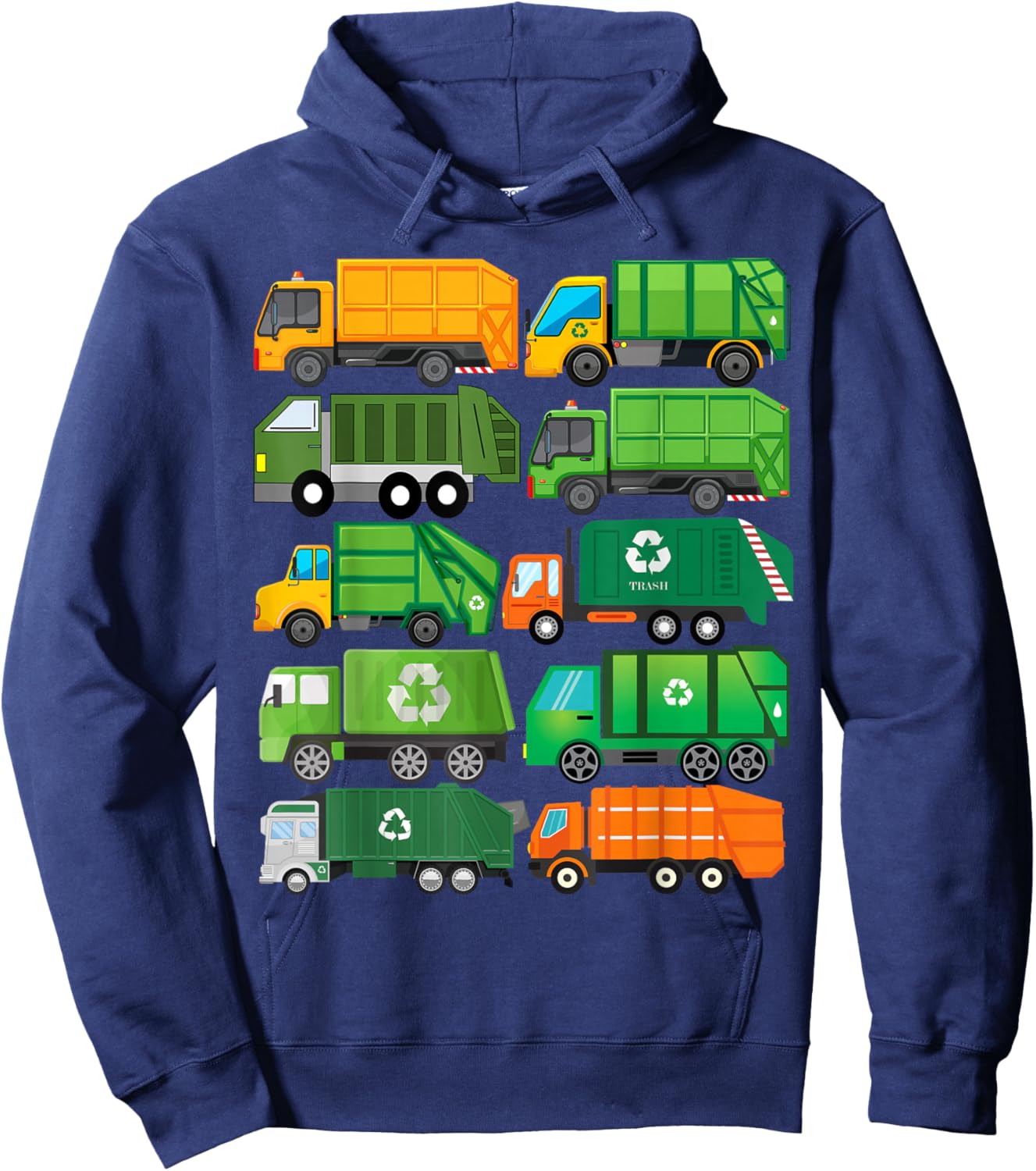 Garbage Truck Recycling Day Trash Waste Separation Birthday Hoodie - Hoodie | Navy