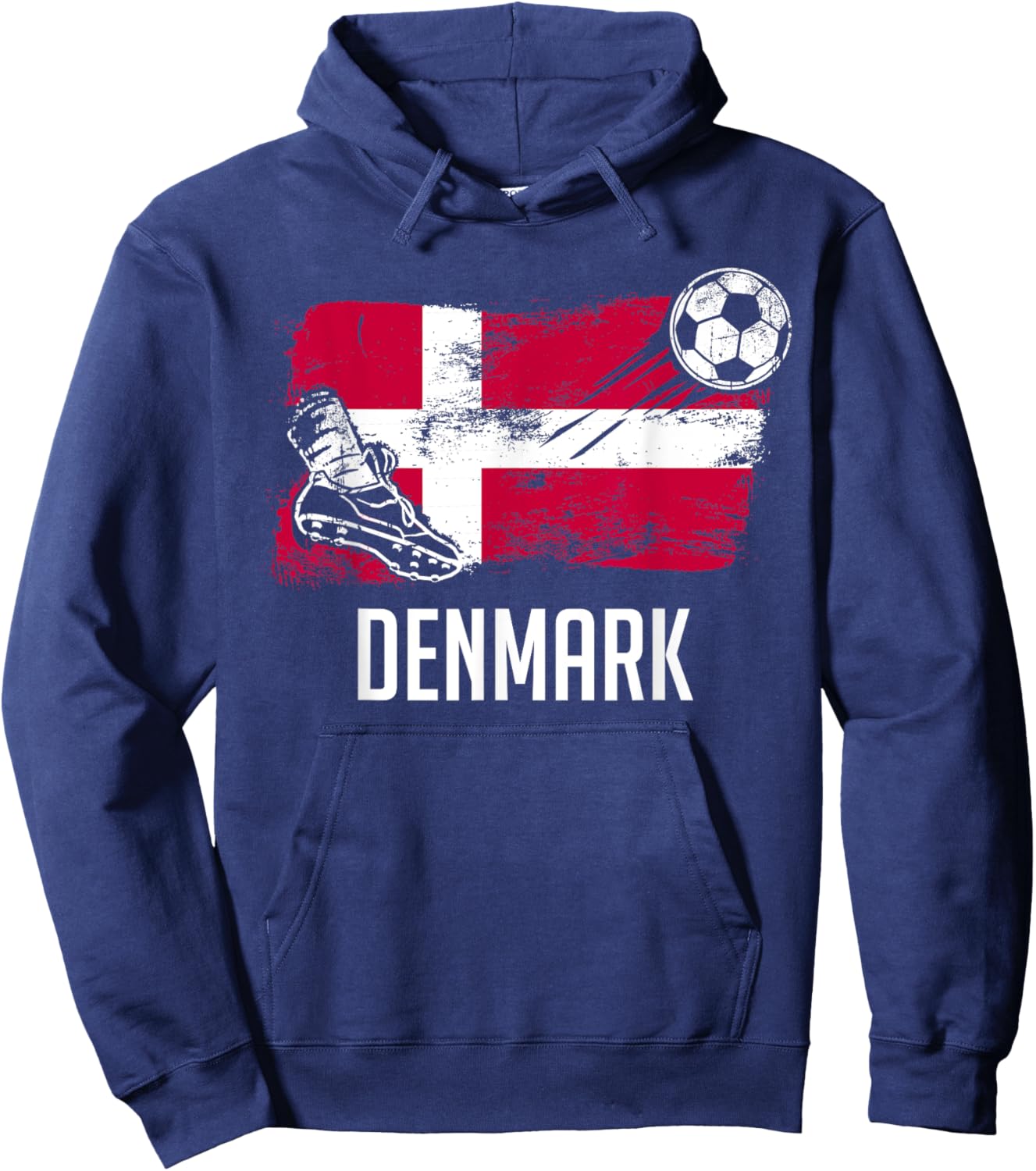 Denmark Flag Jersey Danish Soccer Team Danish Hoodie - Hoodie | Navy