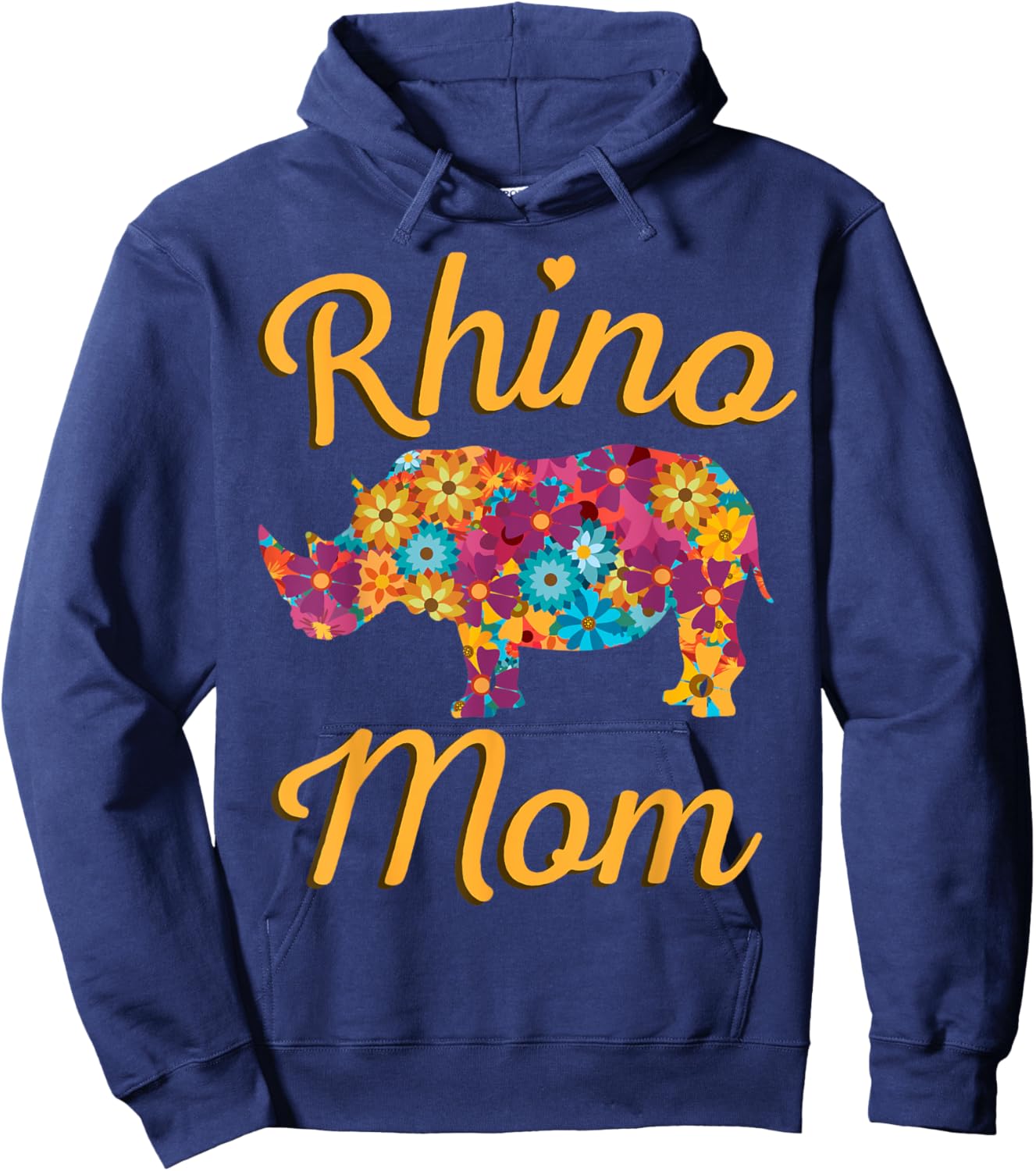 Rhino Mom Rhinoceros African Animal Safari Mother's Day Hoodie - Hoodie | Navy