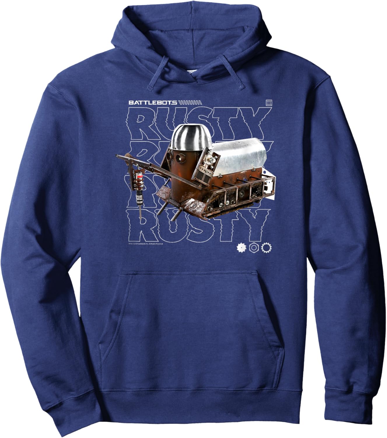 BattleBots Rusty Robot Text Stack Hoodie - Hoodie | Navy