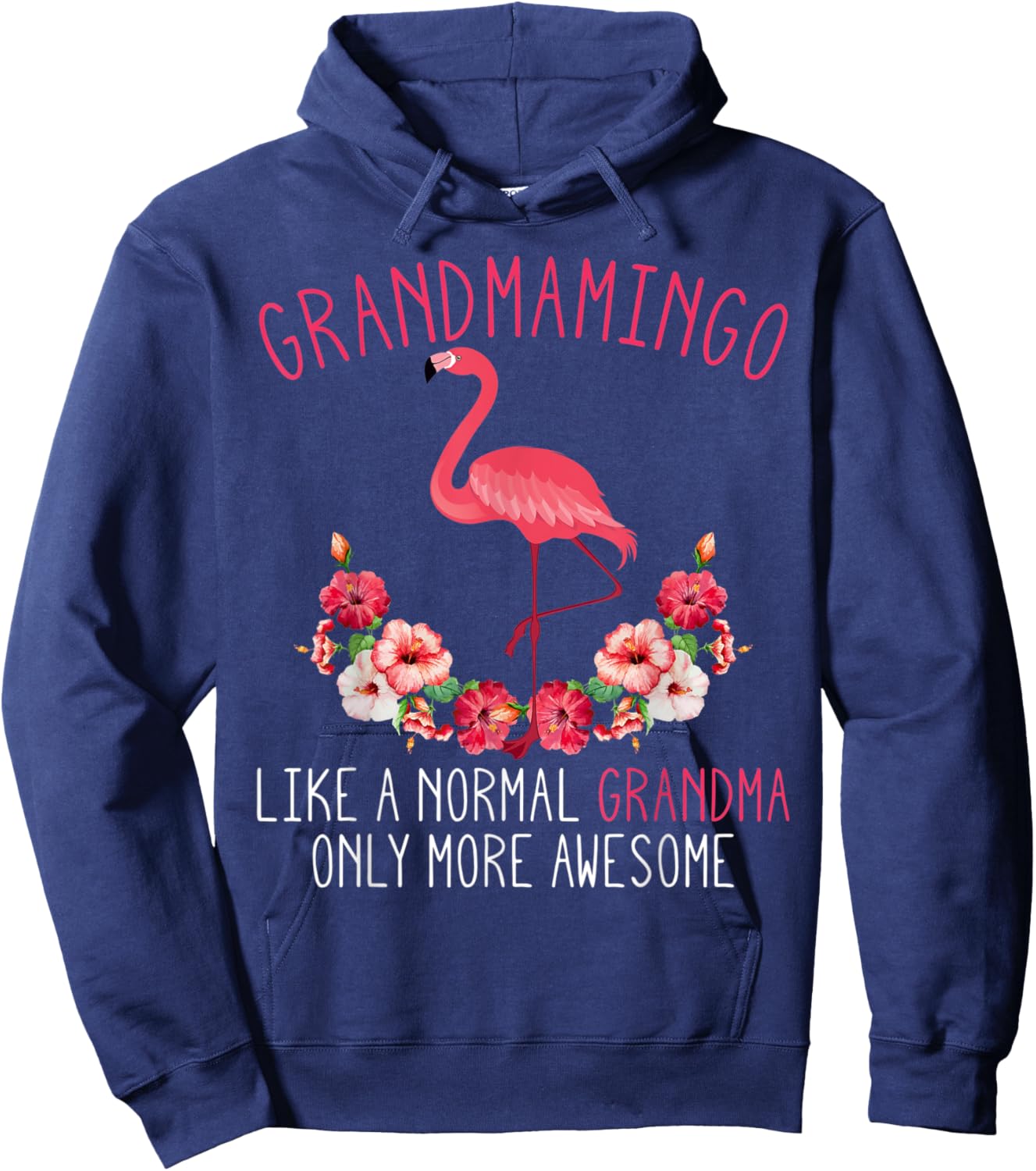 Grandmamingo Blessed Grandma Flamingo Granny Grandmother Hoodie - Hoodie | Navy