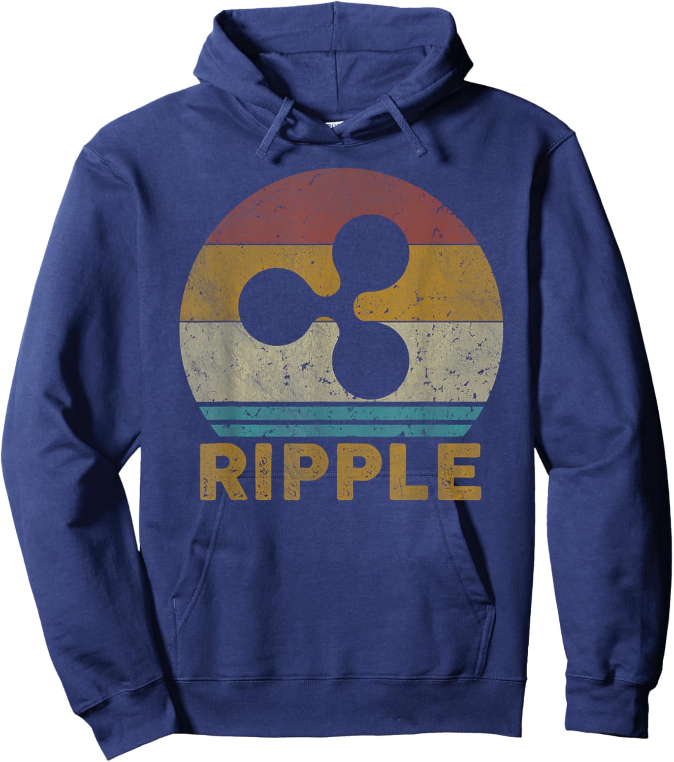Vintage Ripple (XRP) Crypto Ripple Hoodie - Hoodie | Navy