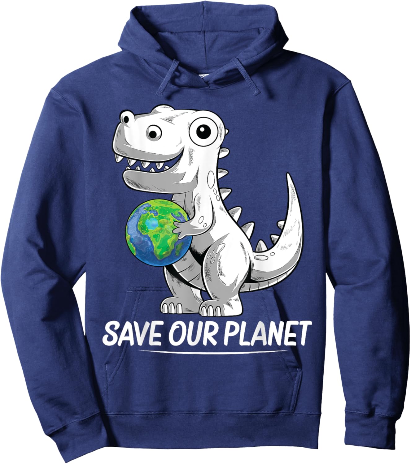 Save our Planet Earth Day 2021 Trex Environment kidsToddler Hoodie - Hoodie | Navy