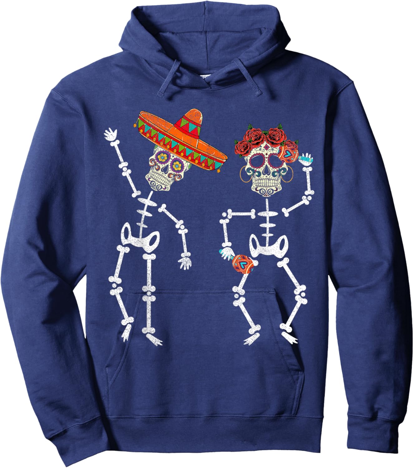 Dancing Skull Apparel, Dead Day Men Women Dia De Los Muertos Hoodie - Hoodie | Navy