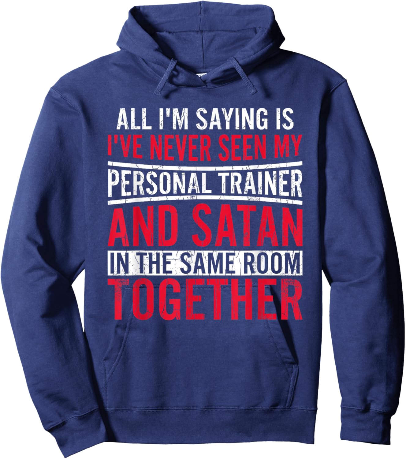 My Personal Trainer Satan Funny Fitness Exercise Graphic Hoodie - Hoodie | Navy