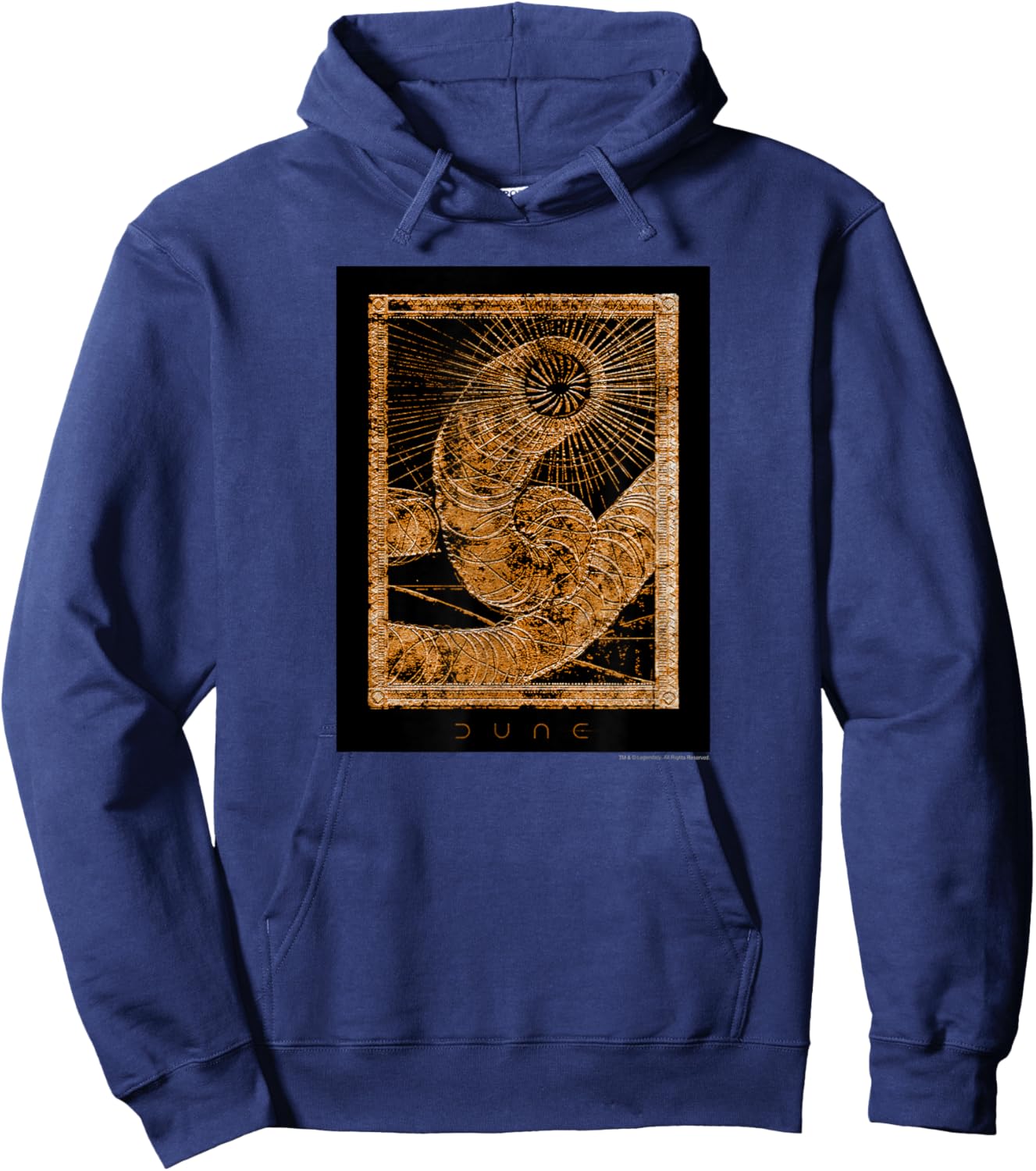 Dune - Golden Sandworm Hoodie - Hoodie | Navy