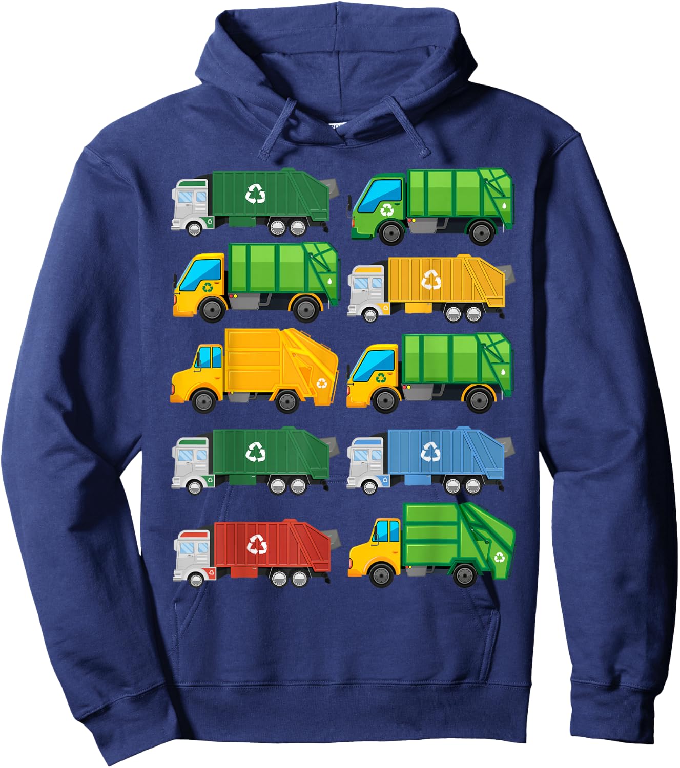 Garbage Truck Recycling Day Trash Waste Separation Birthday Hoodie - Hoodie | Navy