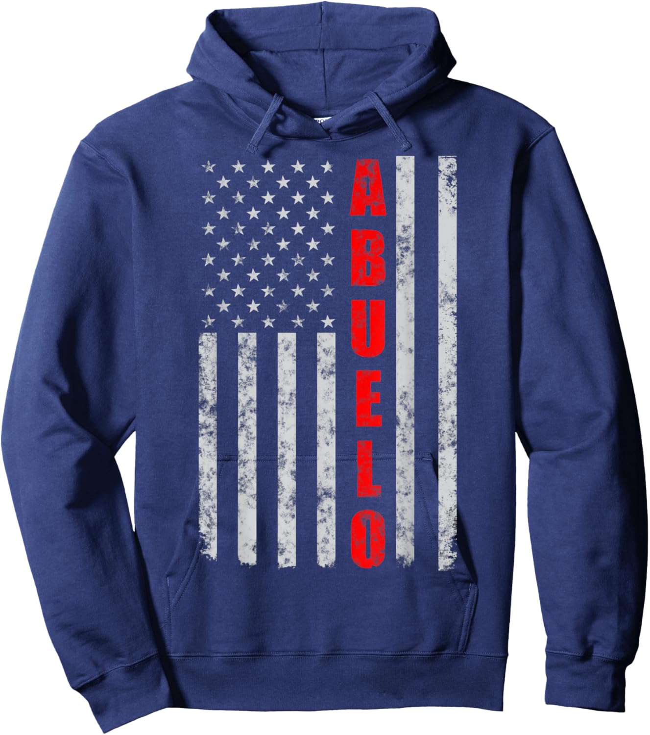 Abuelo Vintage Patriotic fathers day American Flag Hoodie - Hoodie | Navy