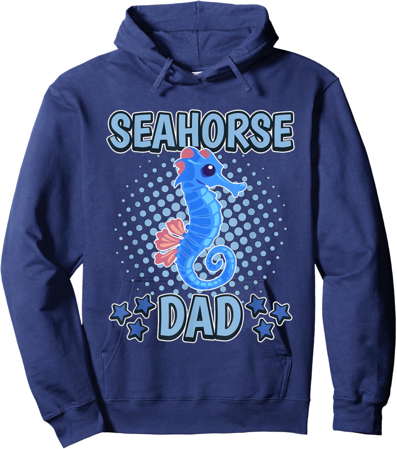 Seahorse Dad Daddy Father's Day Seahorse Hoodie - Hoodie | Navy