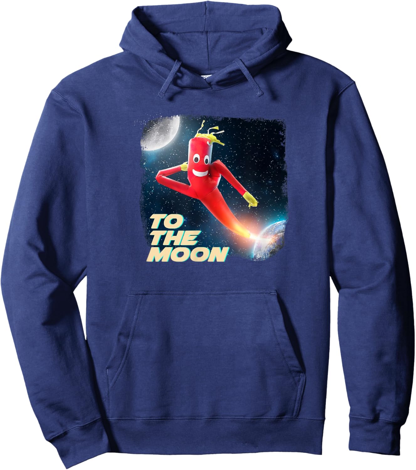 To the moon crypto and stocks wacky waving tube guy Hoodie - Hoodie | Navy