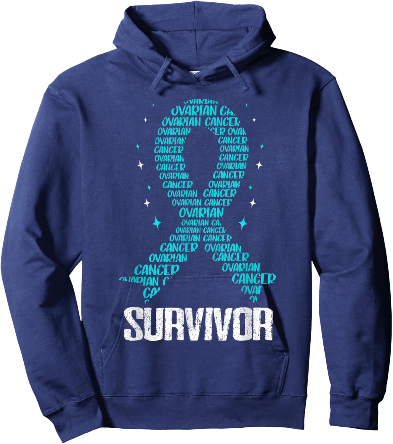 Ovarian Cancer Awareness Fight Cancer Chemotherapy Ovary Hoodie - Hoodie | Navy