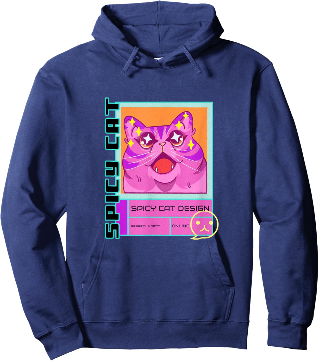 SPICY CAT DESIGN OFFICIAL LOGO CRAZY KITTY MASCOTT Women Hoodie - Hoodie | Navy