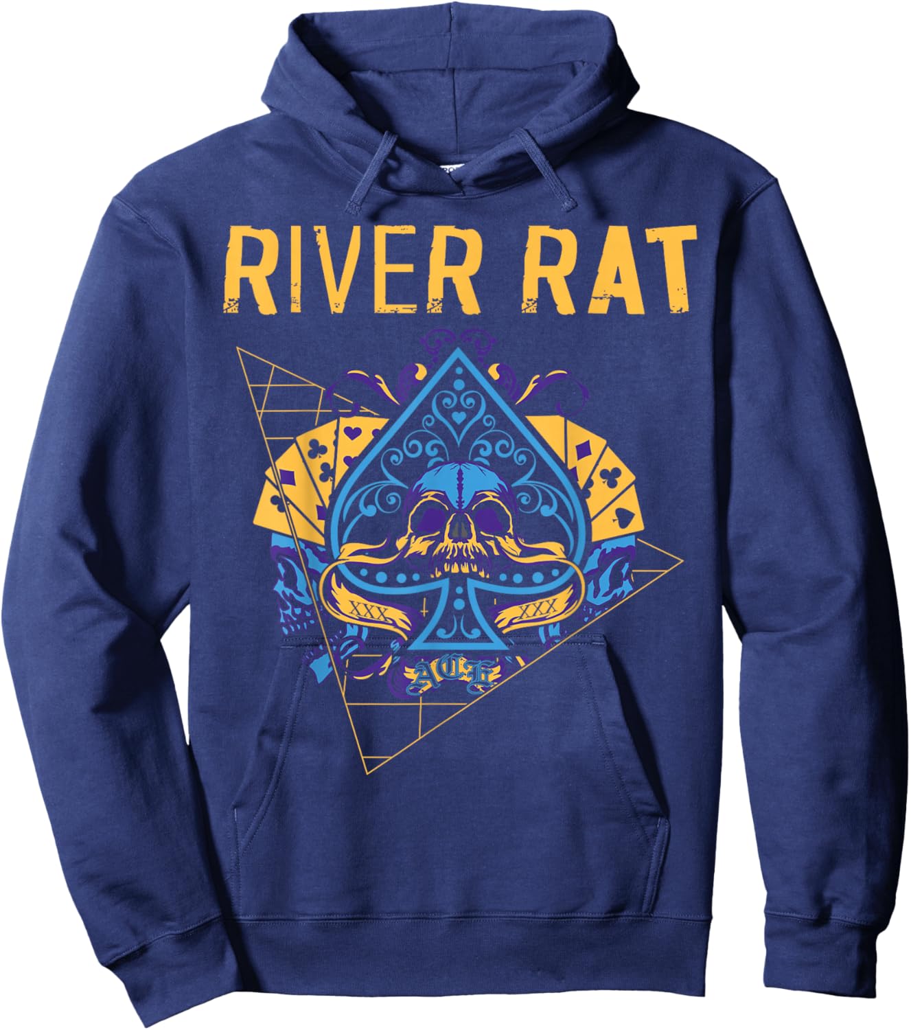 Poker Cards Vintage Spade River Rat Hoodie - Hoodie | Navy