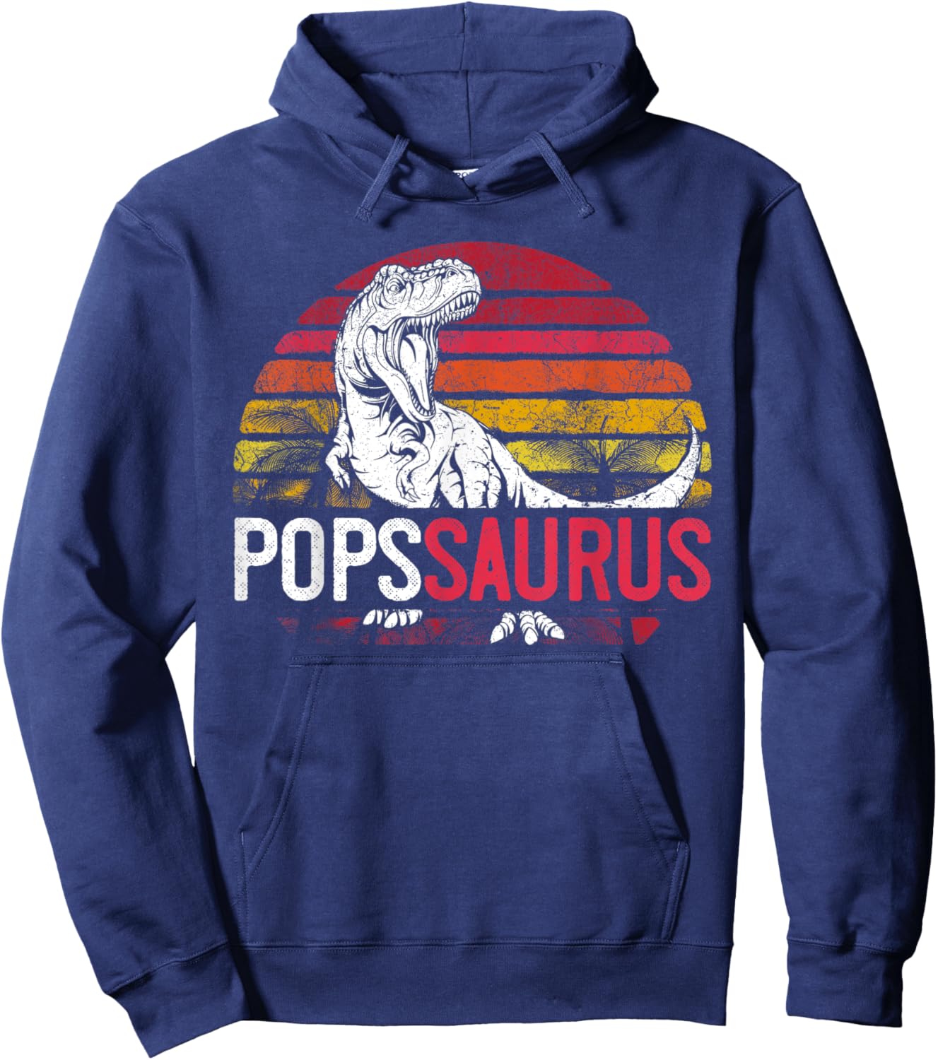 Pops Saurus Father's Day Popssaurus T Rex Dinosaur Grandpa Hoodie - Hoodie | Navy