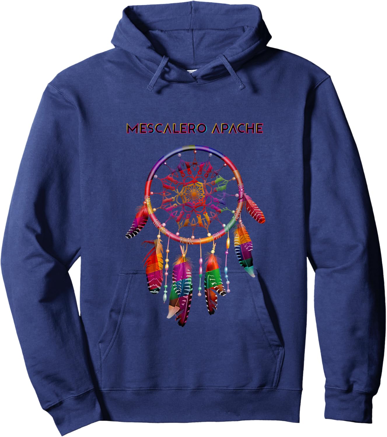 MESCALERO APACHE Native Indian Colorful Dreamcatcher Tribe Hoodie - Hoodie | Navy