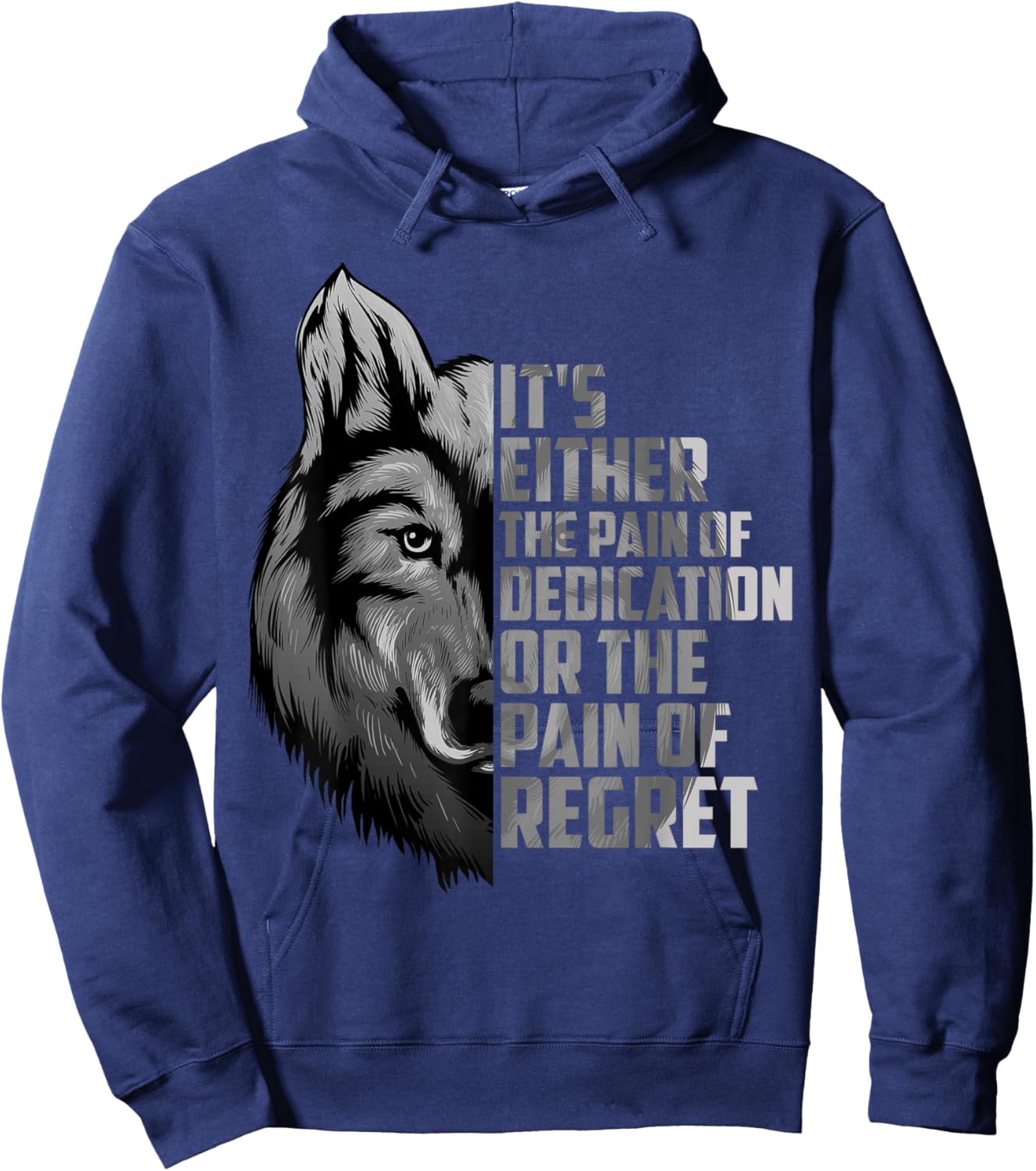 Wolf Art Success Motivational Quote Wolves Hoodie - Hoodie | Navy