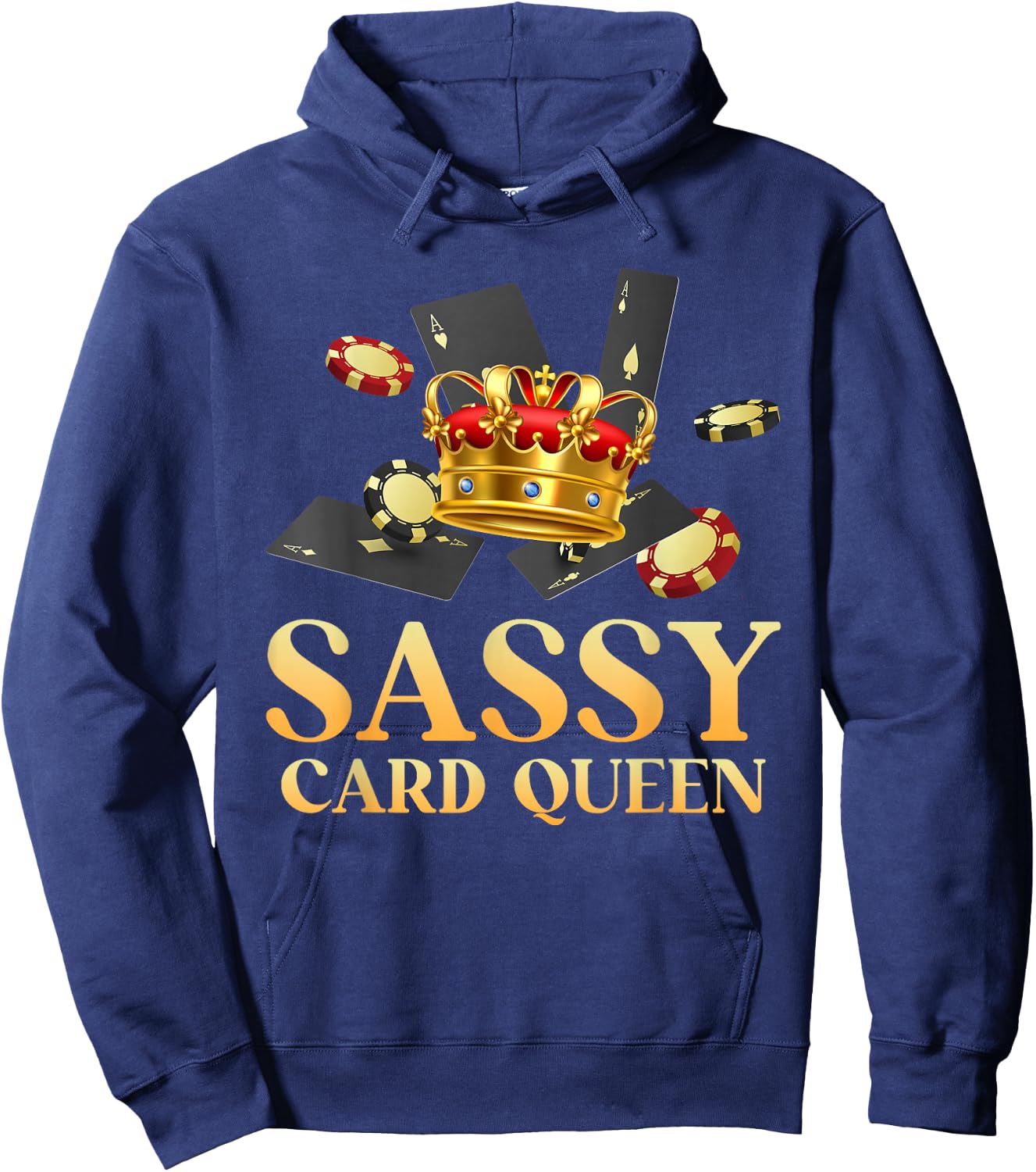 Poker Lover Sassy Card Queen Poker Player Women Hoodie - Hoodie | Navy