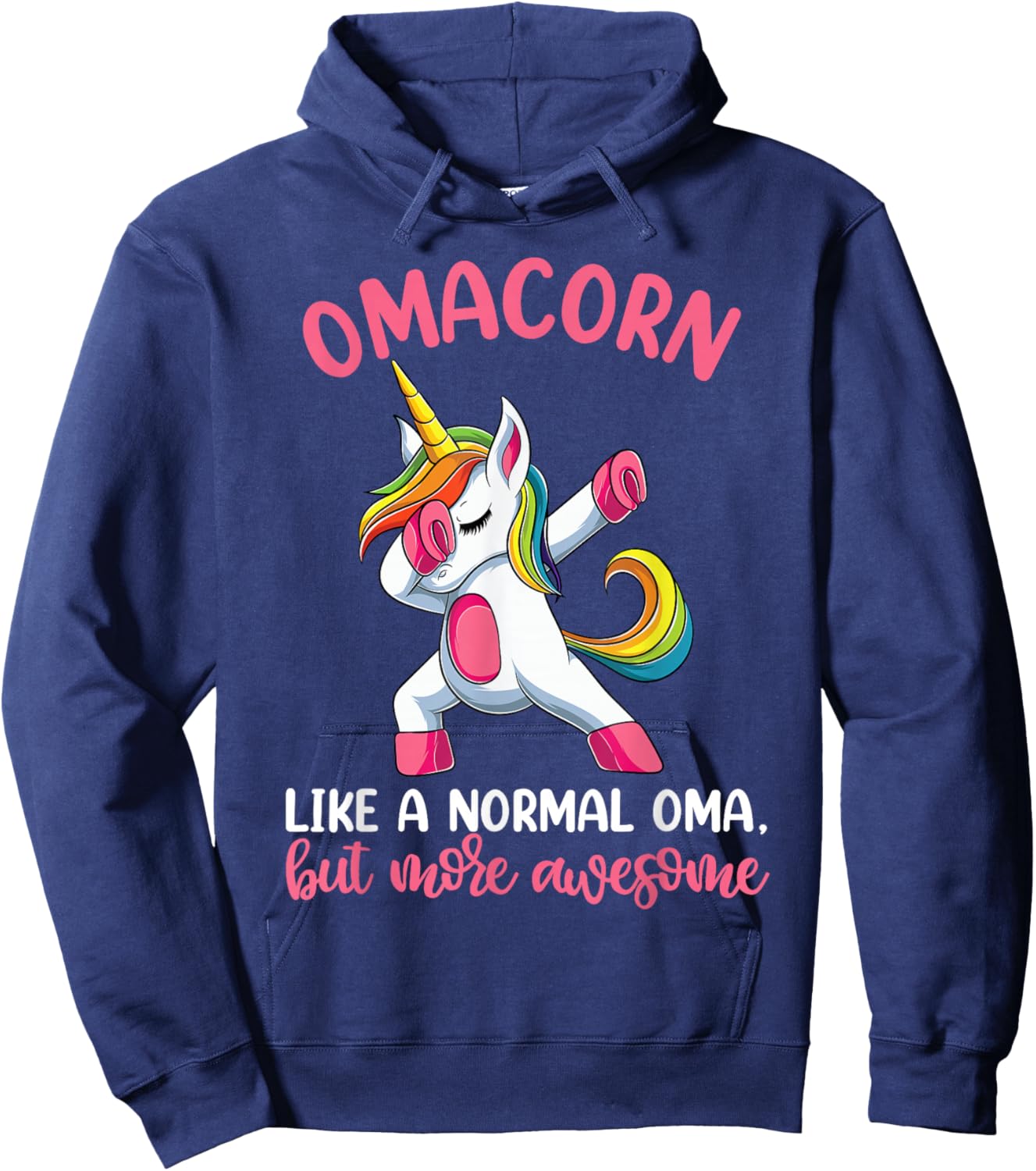 Omacorn Grandma Unicorn Shirts, Unicorn Birthday Hoodie - Hoodie | Navy