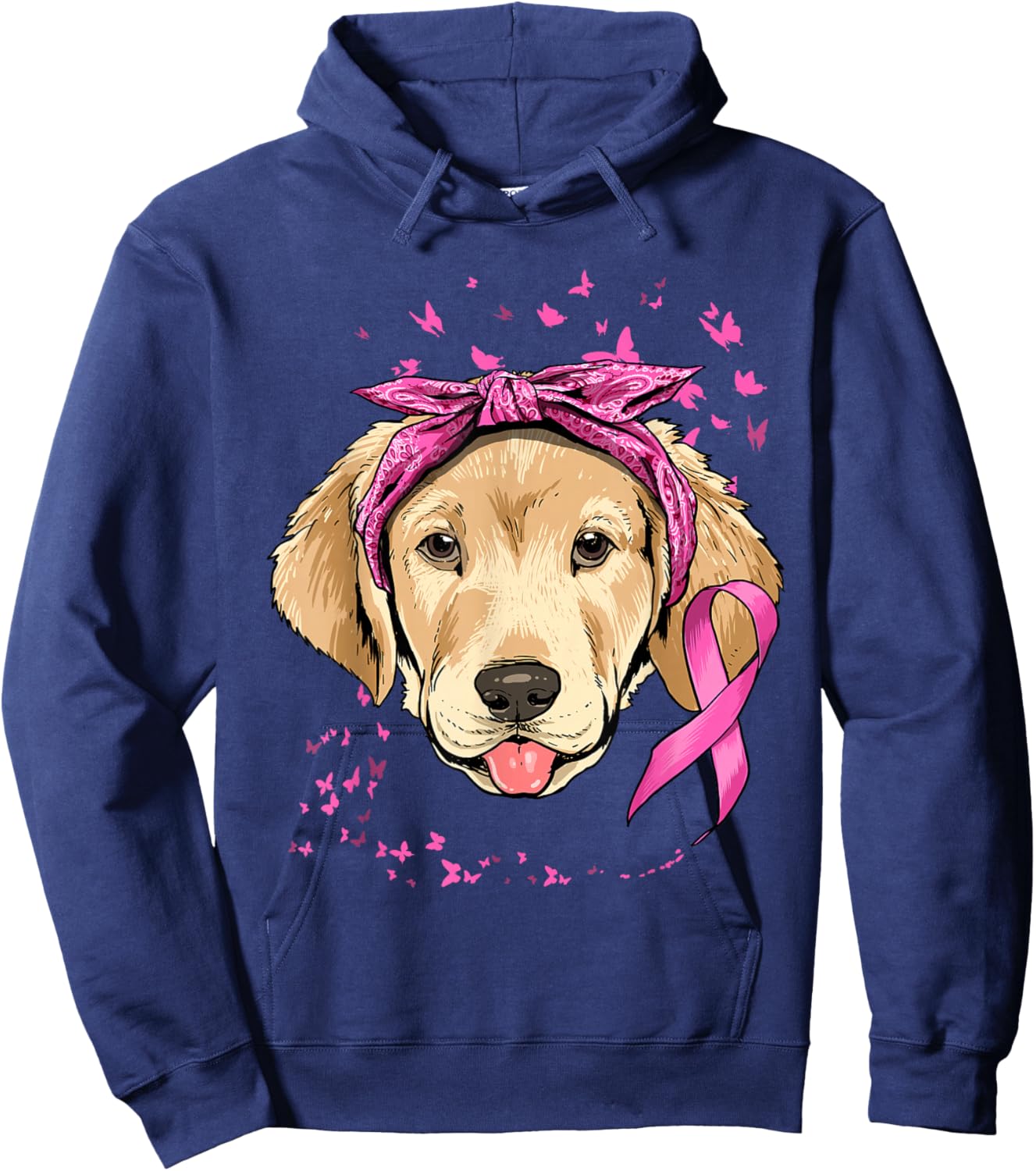 Labrador Pink Ribbon Breast Cancer Awareness Survivor Hoodie - Hoodie | Navy