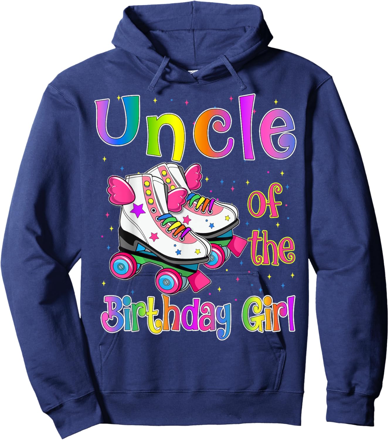 Uncle Birthday Girl Rolling Skate Birthday family Party Hoodie - Hoodie | Navy
