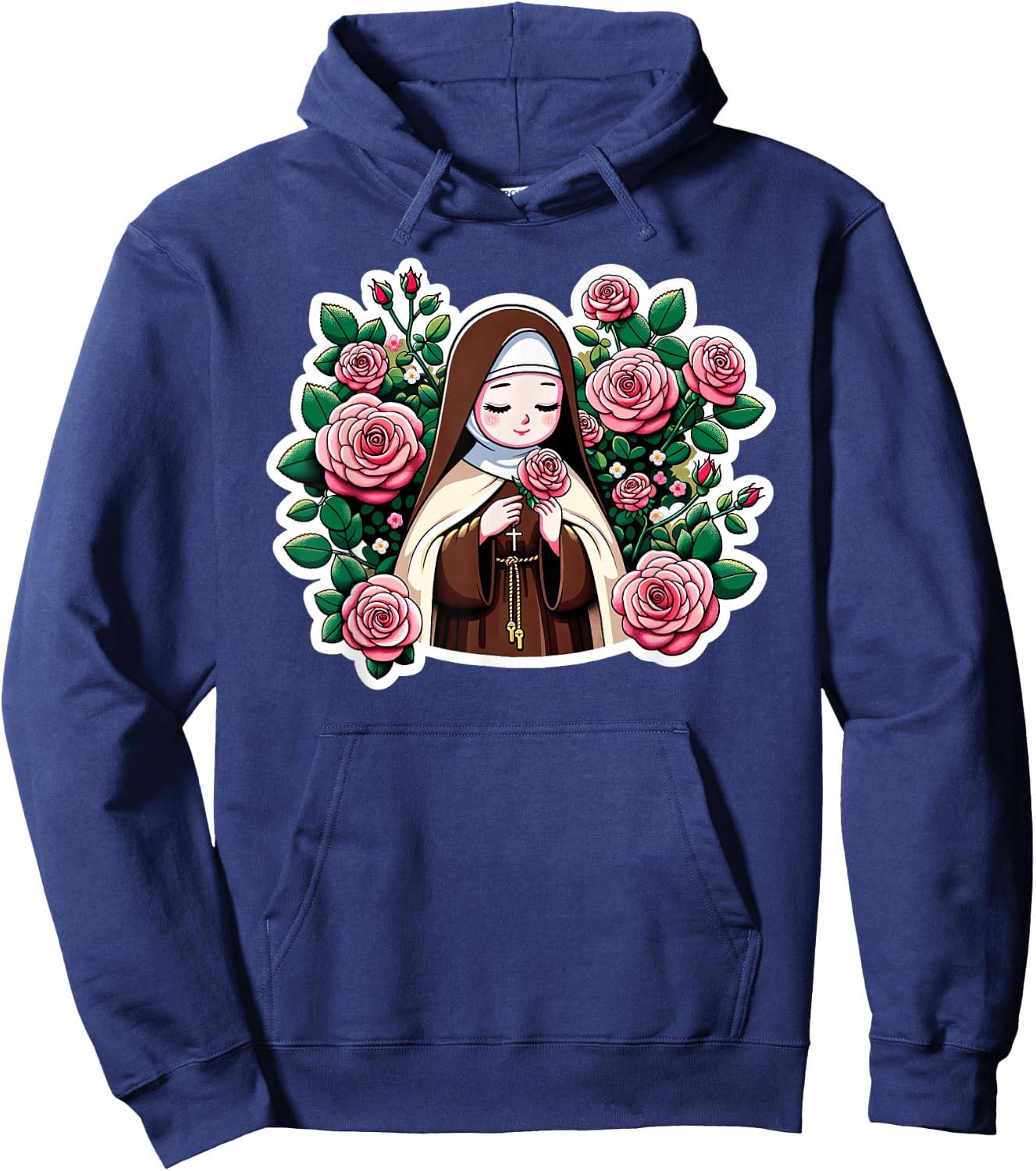 St Therese of Lisieux Kids Little Flower Rose Catholic Saint Hoodie - Hoodie | Navy