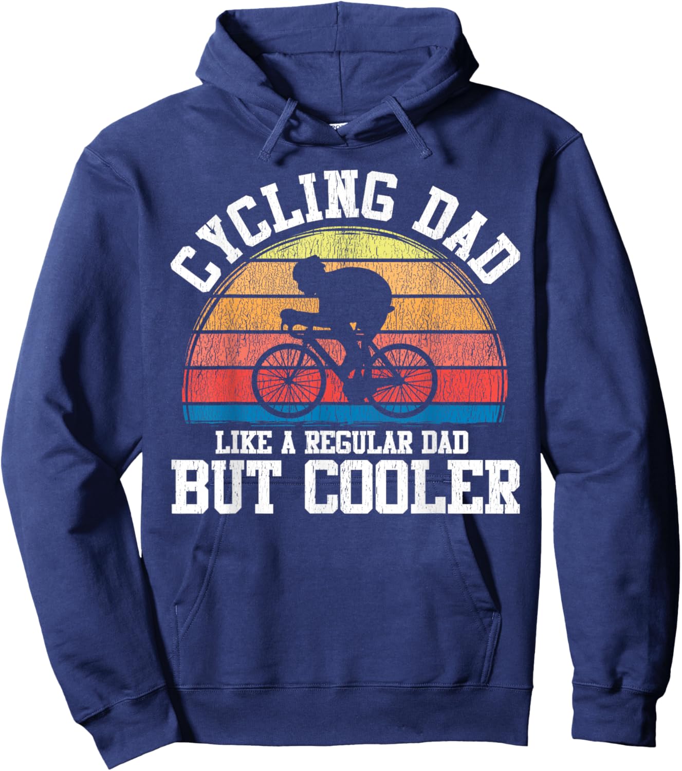 Funny Cycling Dad Like A Regular Dad But Cooler Gift Hoodie - Hoodie | Navy